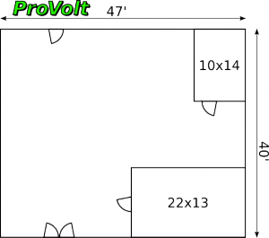 Floor plan showing interior rooms and dimensions