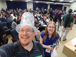 John, representing ProVolt (left) and Beth, Representing Make Salt Lake (right) attend a meeting of makerspace organizers at the White House